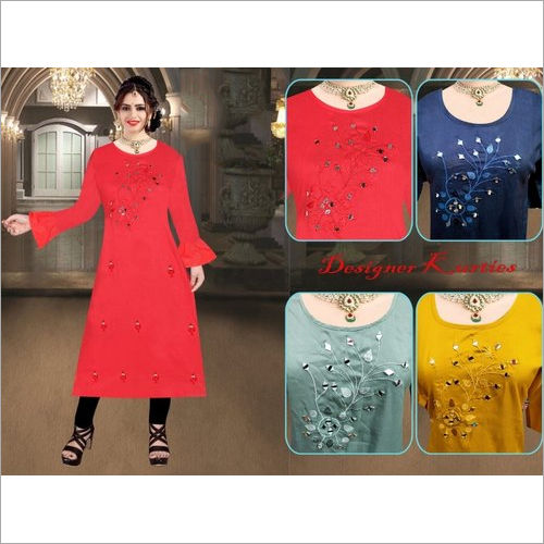 Multicolor Ladies Modern Straight Kurtis