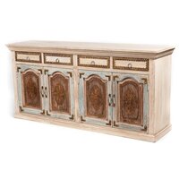 Beautiful Wooden Brass Carved Handicraft Sidetable
