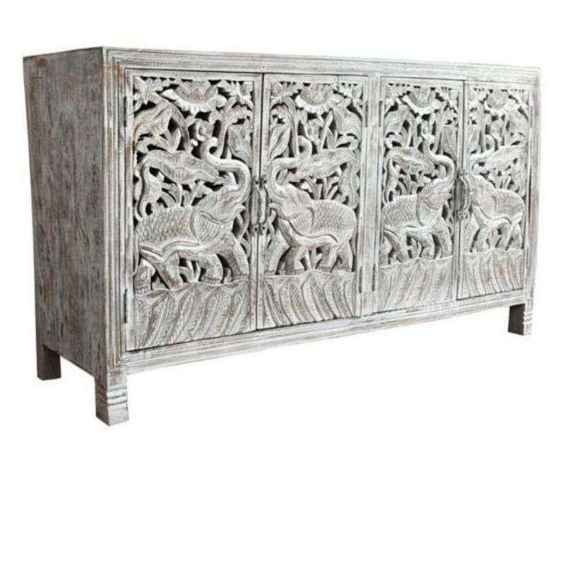 Carved Wooden Sideboard Cabinet Storage Desk Dressers