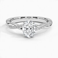 Oval Shape Diamond Rings In Lab Grown Diamonds 14k White Gold 1.5 Ct Twisted Bands Density: N/a
