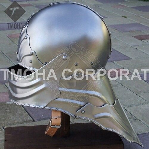 Iron Medieval Armor Helmet Helmet Knight Helmet Crusader Helmet Ancient Helmet Fluted Sallet Germany About 1490 Ah0454