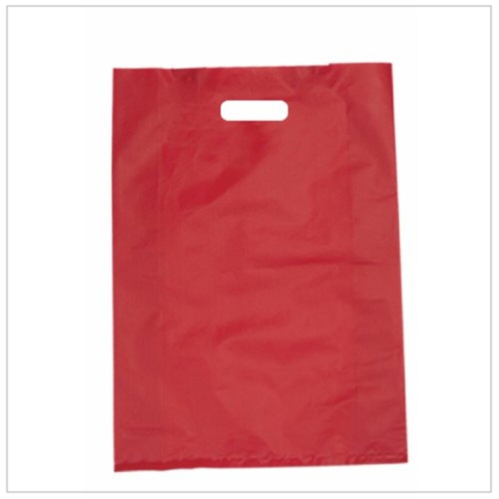D Cut Hdpe Red Bag - Design: Plain