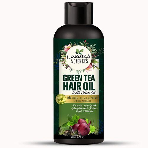 Transparent Luxura Sciences Green Tea Hair Oil With Onion Oil