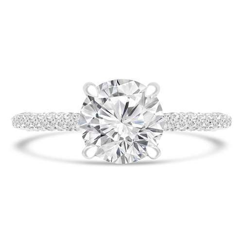 Solitaire Wedding Ring With Accents in Lab Grown Diamond in 14K White Gold 2 CT