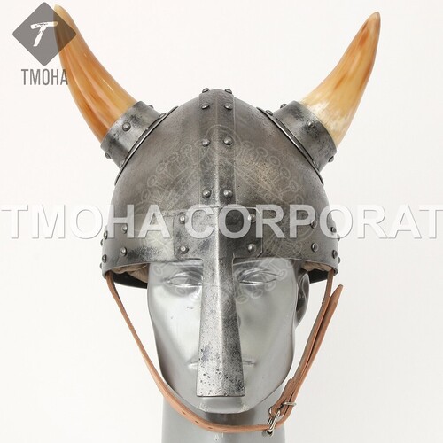 Medieval Armor Helmet Knight Helmet Crusader Helmet Ancient Helmet Viking helm with nasal and horns AH0515