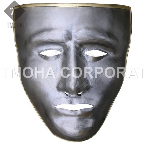 Medieval Armor Helmet Knight Helmet Crusader Helmet Ancient Helmet Iron face mask with brass edging AH0524