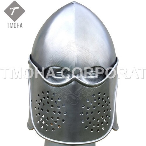 Medieval Armor Helmet Knight Helmet Crusader Helmet Ancient Helmet Helmet with tip visor and aventail AH0544