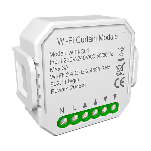 White Factory Direct Sale Tuya App Control Mini Wifi Curtain Switch Module No Hub Required