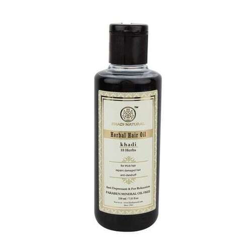 KHADI NATURAL Ayurvedic 18 Herbs Hair Oil Without Mineral Oil