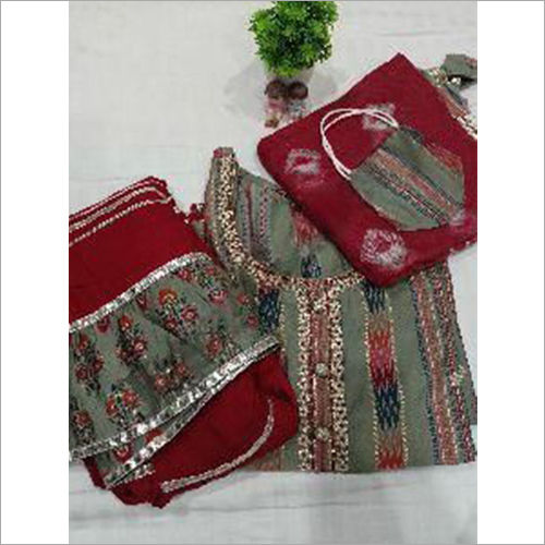 Multicolor Ladies Sharara Cotton Suit