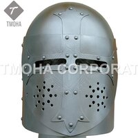Medieval Armor Helmet Knight Helmet Crusader Helmet Ancient Helmet Armet helm with gorget about 1570 AH0558