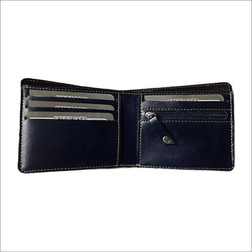 Mens Blue Leather Wallet