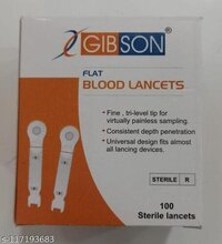Blood Lancet - Plastic Material, New Condition, Blue Color, 100 Count Packaging