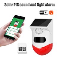 Wireless Smart Wifi Tuya smart Solar Infrared Detector Alarm System Outdoor Remote Control 120db Strobe Siren PIR Motion Sensor
