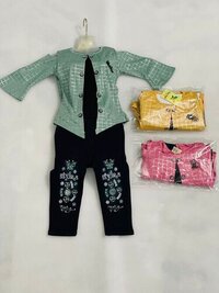 Jeans Top - Cotton Blend, All Sizes Available, Green Color, Regular Fit | Comfortable Fit, Durable Material, Stylish Embroidered Design, Easy to Wear, Soft Fabric, Trendy Look