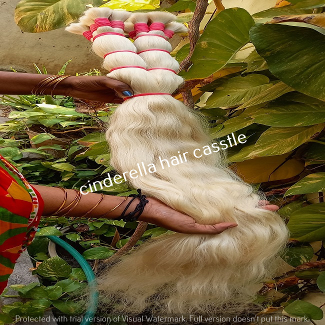 Remy Indian Temple Premium Platinum Blonde Hair