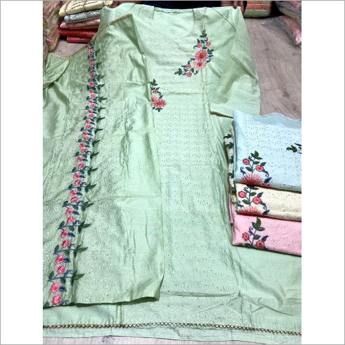 Embroidered Chanderi Suit