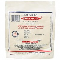 Eye Pad - Gauze, 6 Cm X 6 Cm Square, White | Sterilized By Gamma Radiation, Pack Of 10 Pcs