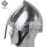 Medieval Armor Helmet Knight Helmet Crusader Helmet Ancient Helmet Norman helmet coated with leather AH0585