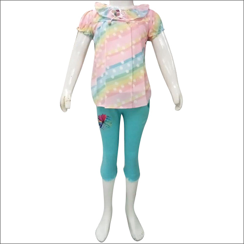 Girls Printed Capri And Top