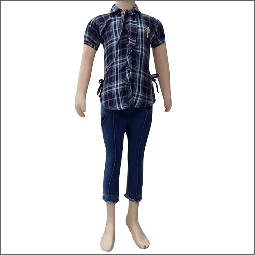 Girls Denim Capri And Top