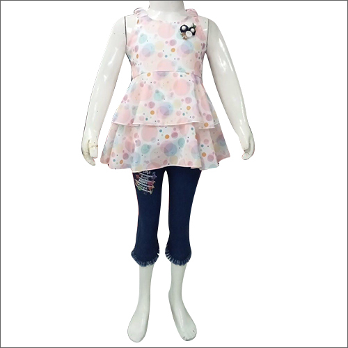 Girls Printed Capri And Top