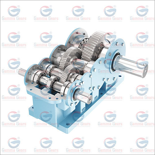 Parallel Helical Gearbox - Color: Blue-Silver