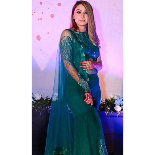 Dark Green Full Length Sharara Suit