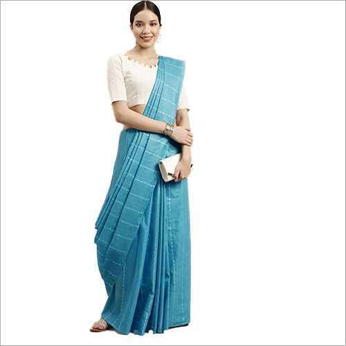 Cotton Ladies Kota Staple Payal Sky Blue Saree