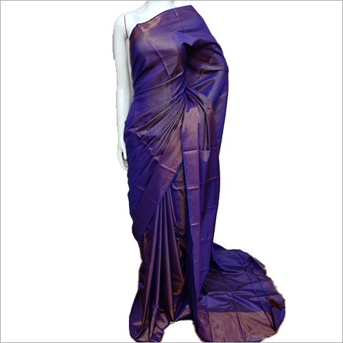 Ladies Tissue Jacquard Purple Saree