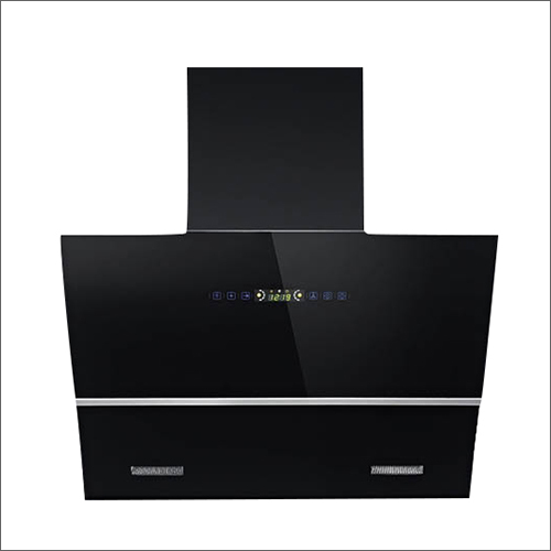60 Cm Black Tampered Glass Kitchen Chimney Vented