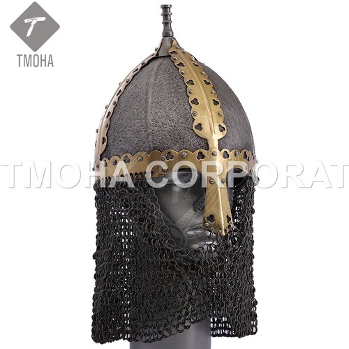 Medieval Armor Helmet Knight Helmet Crusader Helmet Ancient Helmet Norman helmet coated with leather 2 AH0612