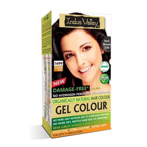 Indus Valley Organically Natural Hair Color Damage Free Gel Color Ingredients: Herbal