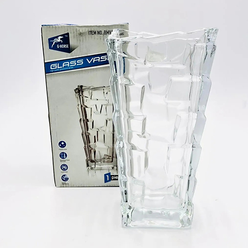 10inch Diamond Designed Glass Vase