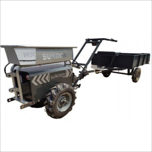 Krishi Raj Gen 3 Electric Tiller 1200w With Battery And Iron Wheel And Trolley With Breaks