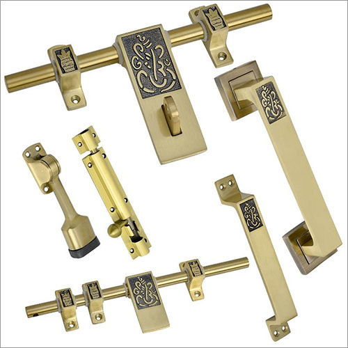 Ganesha Aluminium Brass Gold-Black Single Door Kit