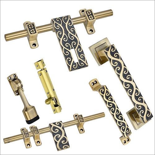 Creta Aluminium Brass Gold-Black Single Door Kit