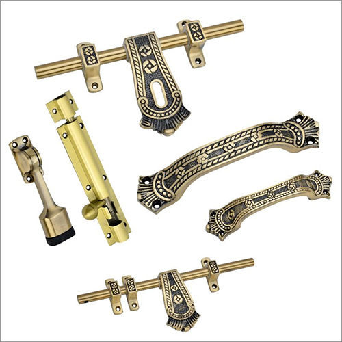 Maharaja Aluminium Brass Gold-Black Single Door Kit