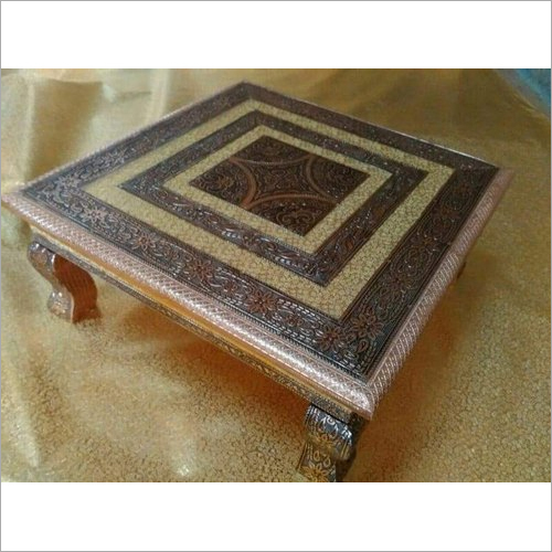 Durable Wooden Meenakari Pooja Chowki