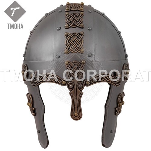 Medieval Armor Helmet Knight Helmet Crusader Helmet Ancient Helmet Spangenhelm with Facial Mask AH0639