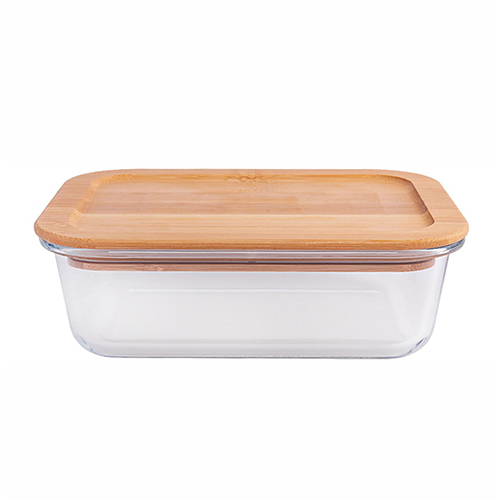 Glass Container With Wooden Lid 3pcs Set