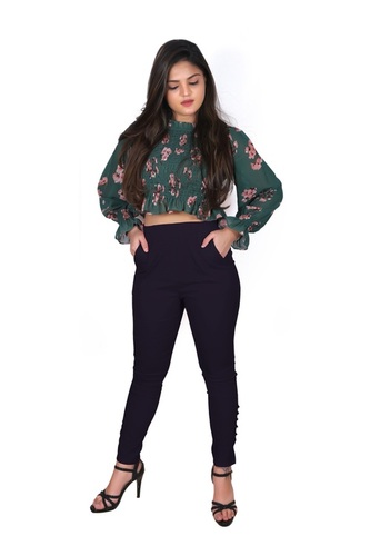 4 Way Rayon Cotton Lycra Potli Pant with Pockets