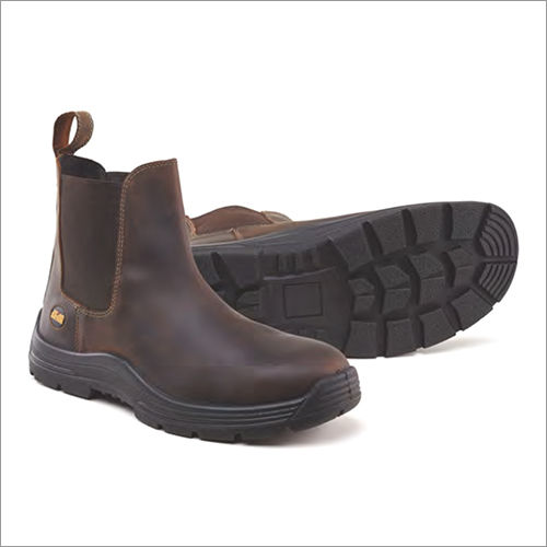 Brown Boulder Polyurethane Double Density Safety Shoes