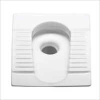 White Orissa Pan Toilet Seat - Ceramic, One Piece Design | Floor Mounted, Traditional Asian Style