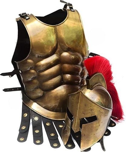 Medieval Armor Spartan Muscle Armor Breastplate 300 Movie Armor Helmet Red Plum Roman Warriors Costume