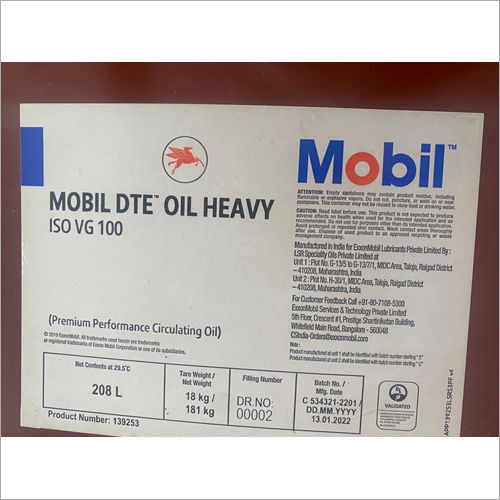 208 Ltr Mobil Dte Oil Heavy Premium Performance Circulating Oil