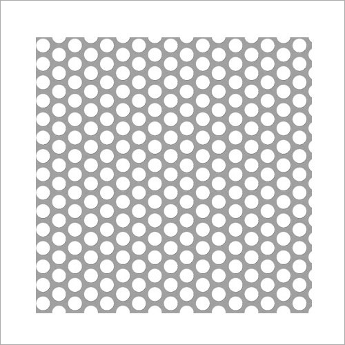 Silver Mild Steel Perforated Square Sheet