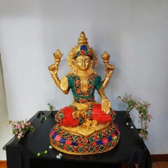 Metal Laxmi Brass Reliogious Statue For Wealth And Fortune