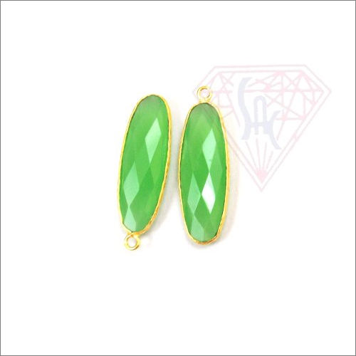 Prehnite Gemstone Bezel Connector