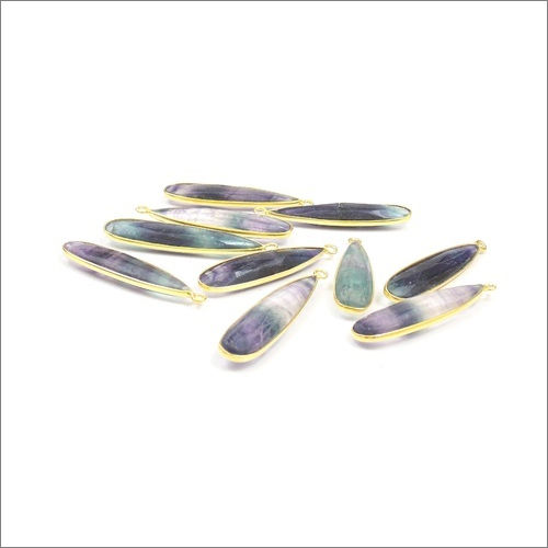 Fluorite Gemstone Bezel Connector